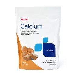 Caramele Calciu Cu Aroma Naturala De Caramel, 600 Mg, Gnc