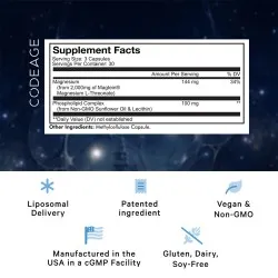 Magneziu L-Treonat Liposomal cu Fosfolipide - Formula Avansata pentru Absorbtie Superioara, 90 capsule, GNC