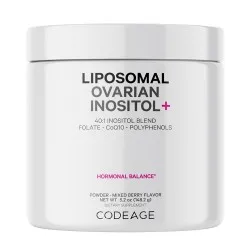 Codeage Liposomal Ovarian Inositol+ - Mixed Berry , Myo-Inozitol Ovarian cu Coenzima Q10 cu Aroma de Fructe de Padure, 148.2g, GNC