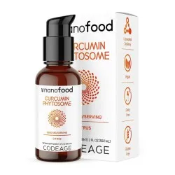 Nano Food Turmeric Phytosome 1000 mg cu Aroma de Citrice CodeAge, 59.2ml, GNC