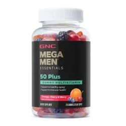 Mega Men Essentials Gummy Multivitamin 50+ Aroma Fructe Asortate, 120 jeleuri, GNC