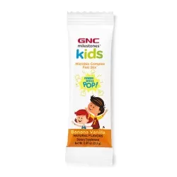 Milestones Kids Microbio Complex Fast Stix, Probiotice Pentru Copii 4+ Ani Cu Aroma De Vanilie Si Banane, 30 Plicuri, Gnc