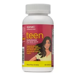 Gnc Milestones Teen Multivitamin For Girls, Multivitamine Pentru Fete 12-17 Ani, 120 Tb