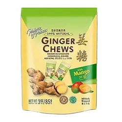 Caramele cu Ghimbir cu Aroma de Mango Prince of Peace, 85g, GNC