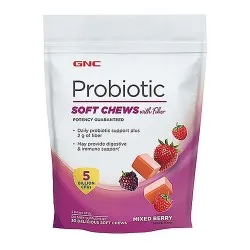 Probiotice Caramele cu Fibre, cu Aroma de Fructe, 30 Caramele, GNC