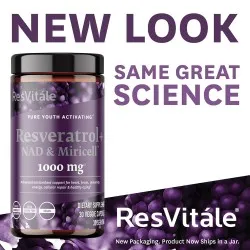 ResVitale Resveratrol +NAD & Miricell, 30 capsule, GNC