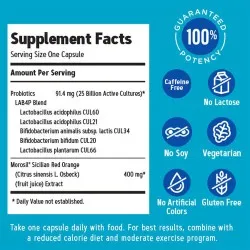 Total Lean® Weight Loss Probiotic, Probiotic LAB4® Studiat Clinic, 25 Miliarde UFC Culturi Vii pentru Controlul Greutatii, 30 capsule, GNC