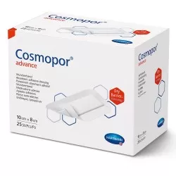 Plasture steril cu corp absorbant si margini autoadezive, 10 x 8cm, 25 plasturi, Cosmopor