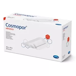 Plasture steril cu corp absorbant si margini autoadezive, 20 x 10cm, 25 plasturi, Cosmopor