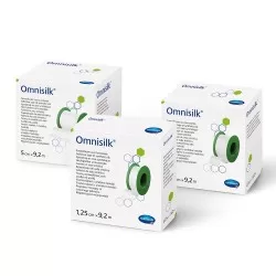 Plasture hipoalergen pe suport de matase cu margini zimtate, 2.5cm x 9.2m, Omnisilk