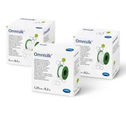 Plasture hipoalergen pe suport de matase cu margini zimtate, 5cm x 9.2m, Omnisilk