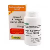 Omega 3 & Omega 6 vegetal 600mg, 60 capsule, Hofigal