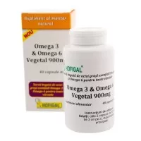 Omega 3 & Omega 6 vegetal, 900 mg, 40 capsule, Hofigal