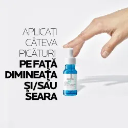 Hyalu B5 Booster Ser concentrat antirid cu efect imediat ca de lifting, cu trei tipuri de Acid Hialuronic și Vitamina B5 potrivit și pentru tenul sensibil, fără parfum, 15ml, La Roche-Posay