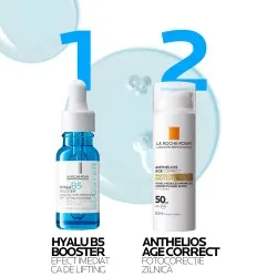 Hyalu B5 Booster Ser concentrat antirid cu efect imediat ca de lifting, cu trei tipuri de Acid Hialuronic și Vitamina B5 potrivit și pentru tenul sensibil, fără parfum, 15ml, La Roche-Posay