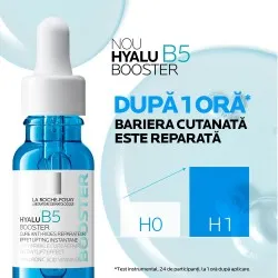 Hyalu B5 Booster Ser concentrat antirid cu efect imediat ca de lifting, cu trei tipuri de Acid Hialuronic și Vitamina B5 potrivit și pentru tenul sensibil, fără parfum, 15ml, La Roche-Posay