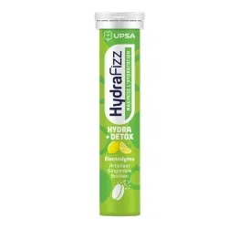 Electroliti cu aroma de lamaie Hydra Detox Hydrafizz, 16 comprimate efervescente, Upsa