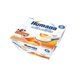 Iaurt cu piersici 6 luni+, 4 x 100g, Humana