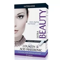 Colagen si acid hialuronic Extra Beauty, 30 capsule, Interherb