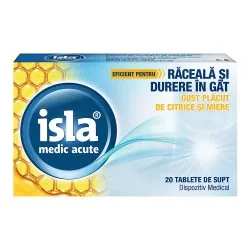 Isla Medic Acute cu gust de citrice si miere, 20 tablete de supt, Engelhard Arzneimittel