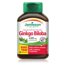 Ginkgo Biloba 4000mg, 90 capsule, Jamieson