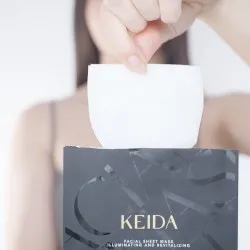 Set 10 masti de fata tip șervețel Keida Black Euphoria hidratante și antirid pentru toate tipurile de ten, 23ml