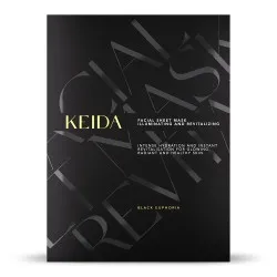 Set 10 masti de fata tip șervețel Keida Black Euphoria hidratante și antirid pentru toate tipurile de ten, 23ml