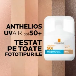 Serum ten cu protectie solara SPF 50+ Nuanta Medium Natural Anthelios UVAir, 50 ml, La Roche-Posay