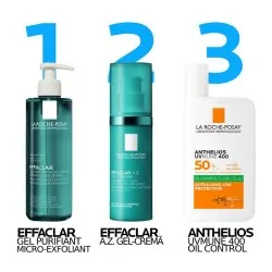 Gel-cremă cu o textură ușoară și o eficacitate dublă asupra imperfecțiunilor și semnelor de îmbătrânire Effaclar A-Z, 40ml, La Roche Posay