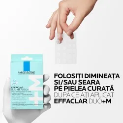Plasturi anti-eruptii cutanate invizibili si ultra-subtiri cu actiune multipla, Effaclar Duo +M, 22 buc, La Roche Posay