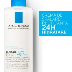 Pachet promotional Crema de spalare Lipikar Syndet AP+ 400ml, Rezerva de reumplere 400ml + Lipikar Baume Light 15ml, La Roche Posay