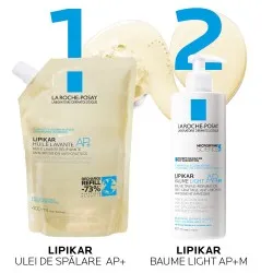 Rezerva Ulei de spalare relipidant pentru pielea uscata cu tendinta atopica Lipikar AP+, 400 ml, La Roche-Posay