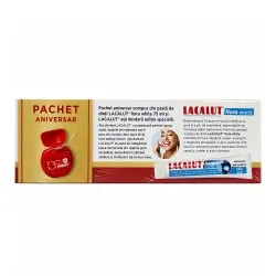 Pachet Pasta de Dinti Impotriva Halitozei Lacalut Flora White, 75ml + Ata Dentara - Zdrovit