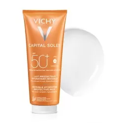 Lapte hidratant pentru protectie solara SPF 50+, pentru fata si corp, 300 ml, Capital Soleil, Vichy