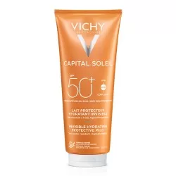 Lapte hidratant pentru protectie solara SPF 50+, pentru fata si corp, 300 ml, Capital Soleil, Vichy
