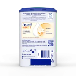 Formulă lapte pentru regimul dietetic al colicilor și constipației Aptamil Confort 2, 800 g, 6-12 luni