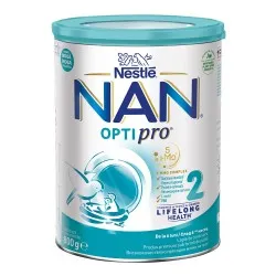 Lapte praf Nan 2 Optipro +6 luni, 800g, Nestle