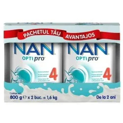 Lapte Praf Nestle Nan 4 Optipro x 800g + Lapte Praf Nestle Nan 4 Optipro x 800g (1+1*15% Oferta)