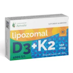 Lipozomal D3 4000U.I. + K2 150mcg, 30 capsule, Lab. Remedia
