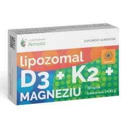 Lipozomal D3+K2+Magneziu, 30 capsule, Lab. Remedia