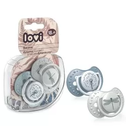 Suzeta din silicon Dynamic Botanic pentru baieti 18+luni, 2 bucati, Lovi
