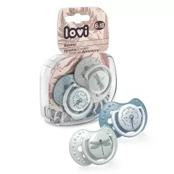 Suzeta din silicon Dynamic Botanic pentru baieti 6-18 luni, 2 bucati, Lovi