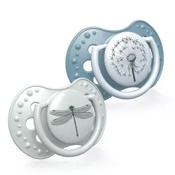 Suzeta din silicon Dynamic Botanic pentru baieti 6-18 luni, 2 bucati, Lovi