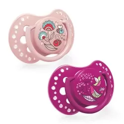 Suzeta Dynamic Folky Silicon Fata 0-3 luni 22/841, 2 buc, Lovi