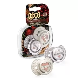 Suzeta din silicon Dynamic I Love pentru 0-3 luni, 2 bucati, Lovi