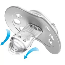 Suzeta din silicon Dynamic Night&Day oita pentru baiat 0-3 luni, 2 bucati, Lovi