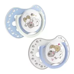 Suzeta din silicon Dynamic Night&Day oita pentru baiat 0-3 luni, 2 bucati, Lovi