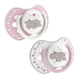 Suzeta Dynamic Night & Day Silicon Fata Hipopotam 3-6 luni 22/810, 2 buc, Lovi