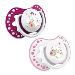 Suzeta Dynamic Night & Day Silicon Fata Oita 3-6 luni 22/810, 2 buc, Lovi