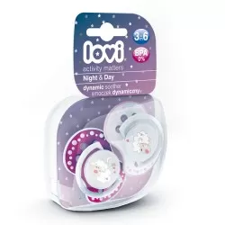 Suzeta Dynamic Night & Day Silicon Fata Oita 3-6 luni 22/810, 2 buc, Lovi